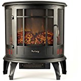 curved portable electric fireplace stove
